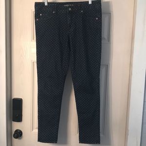 Polka Dot Ankle Skinny Jeans